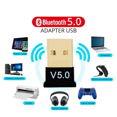 Picture of USB Bluetooth 5.0 Adapter Transmitter Bluetooth Receiver Audio Bluetooth Dongle Wireless USB Adapter for Computer PC Laptop