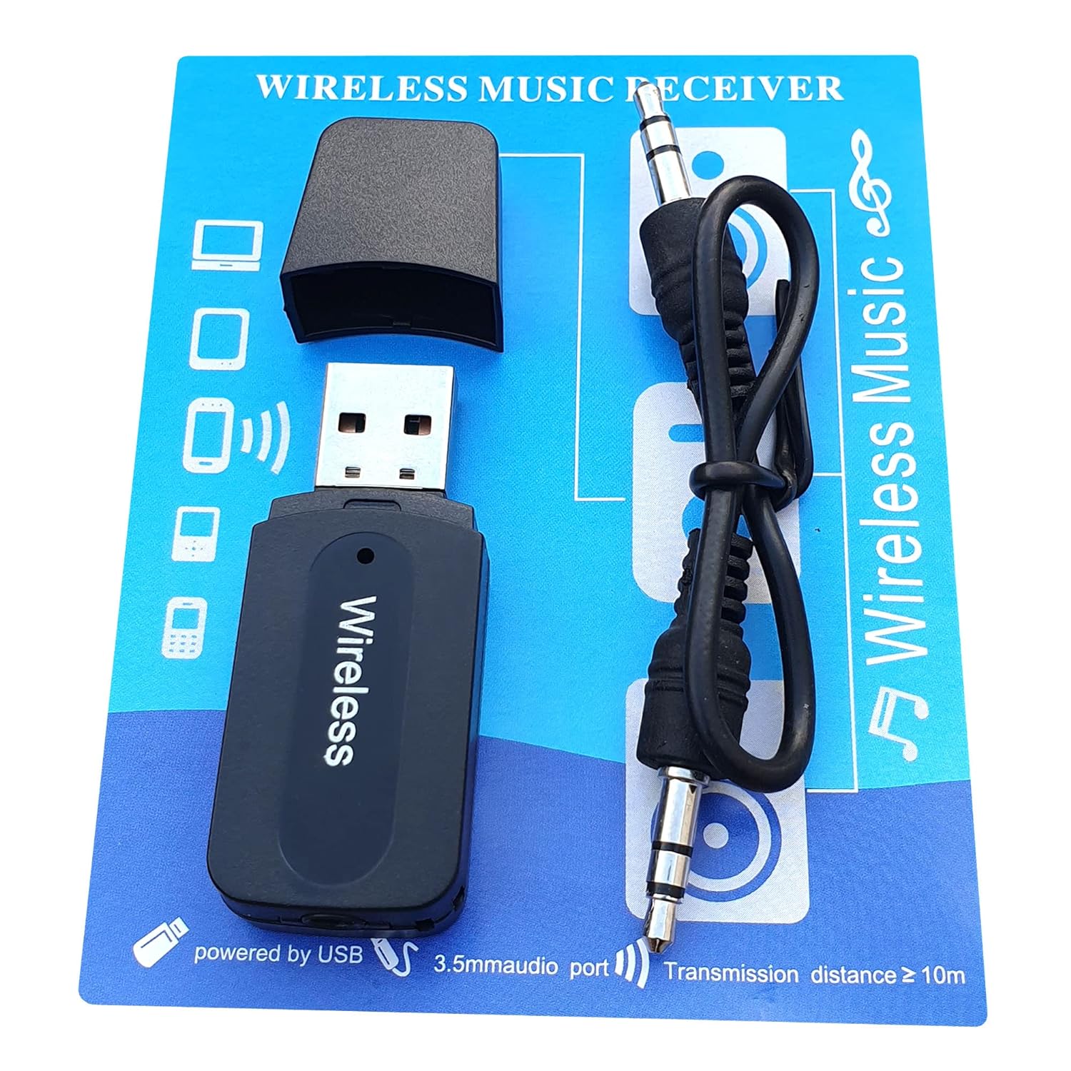 Picture of USB Wireless Bluetooth 3.5mm Jack Stereo Music Receiver Adapter for Car & Speaker