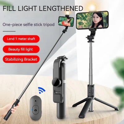 Picture of Q07 (100cm) Bluetooth Integrated Selfie Stick with Light and Bluetooth Remote Control