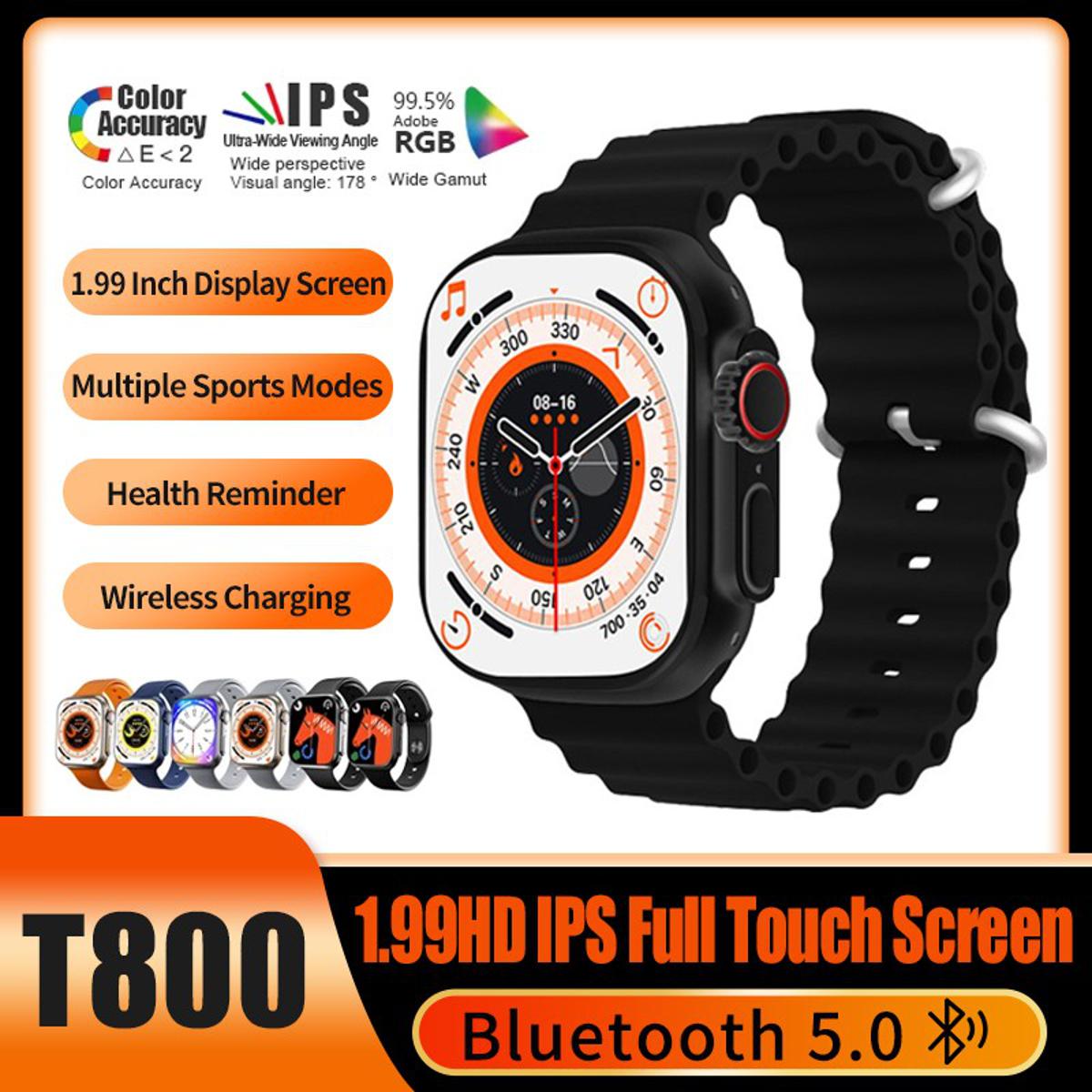 Picture of T800 Ultra Smart Watch Series 8 1.99" Bluetooth Call Smartwatch Heart Rate Sleep Monitoring IP67 Waterproof Wireless Charging Watch for Men Women