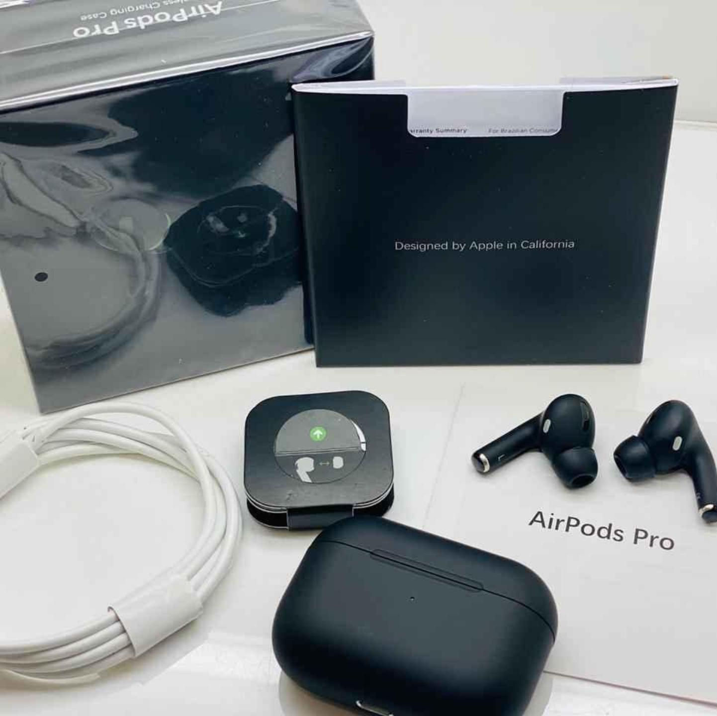 Picture of Apple Airpods Pro Black Edition Made In Dubai With Wireless Charging Case Earbud - Black