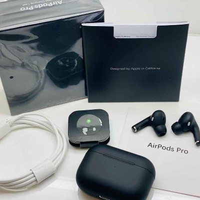 Picture of Apple Airpods Pro Black Edition Made In Dubai With Wireless Charging Case Earbud - Black