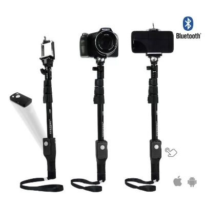 Picture of YT 1288 Bluetooth Monopod Selfie Stick & Tripod for Camera and Smartphone - Black - Mobile Tripod