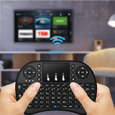 Picture of I8-B Mini Wireless Keyboard Rechargable Backlit Mini Keyboard With Touchpad Mouse - For Android Tv / Smart Tv  - Keyboard - Wireless Keyboard