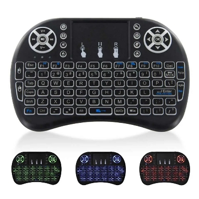Picture of I8-B Mini Wireless Keyboard Rechargable Backlit Mini Keyboard With Touchpad Mouse - For Android Tv / Smart Tv  - Keyboard - Wireless Keyboard