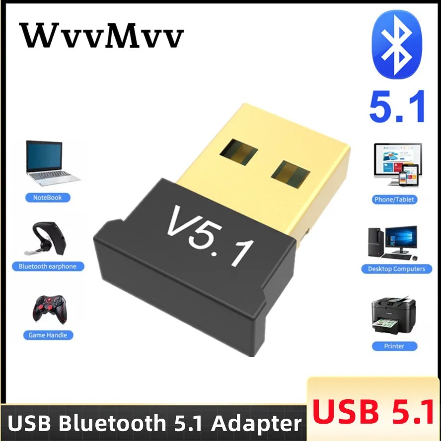 Picture of USB Bluetooth 5.1 Adapter Transmitter Bluetooth Receiver Audio Bluetooth Dongle Wireless USB Adapter for Desktop Computer PC & Laptop