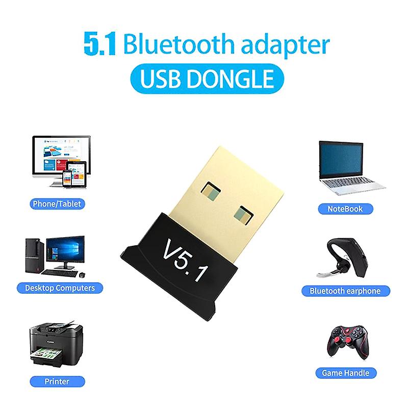 Picture of USB Bluetooth 5.1 Adapter Transmitter Bluetooth Receiver Audio Bluetooth Dongle Wireless USB Adapter for Desktop Computer PC & Laptop