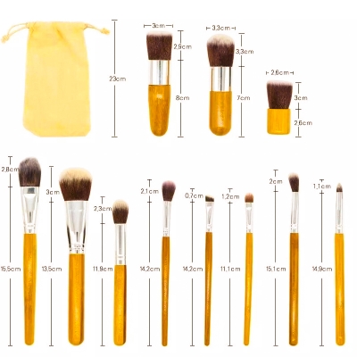 Picture of Bamboo Professional Makeup Brush Set of 11 piece - Bamboo Brush