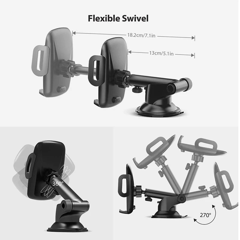 Picture of New Car Phone Holder 360° Rotating With Suction Cup For Car Navigation Support Clip For Sticking Inside The Car - Car Mobile Holder
