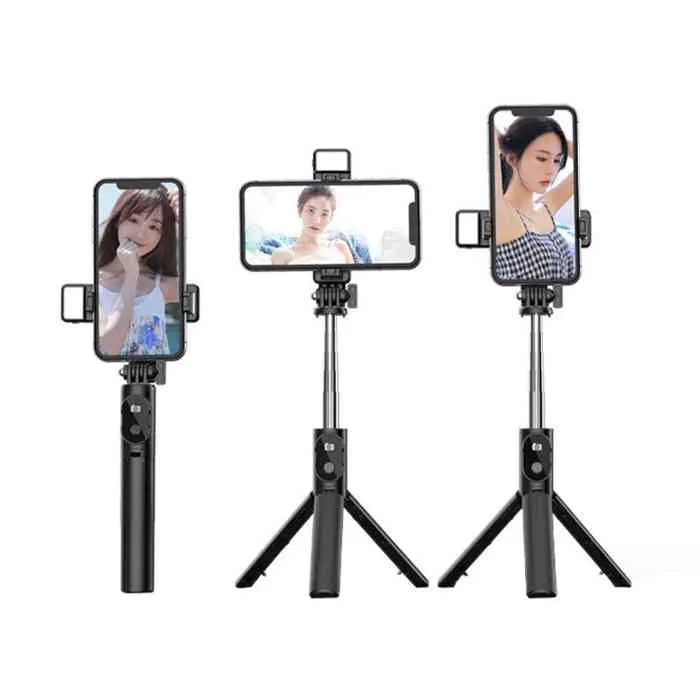 Picture of 70cm long Foldable Handheld Wireless Bluetooth Remote Control Tripod Selfie Stick with LED Light