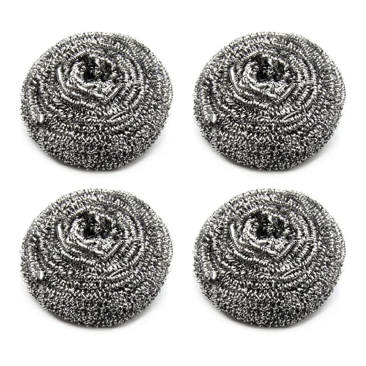 Picture of Stainless Steel Scourer (Majuni) Scourer Dish Bowl Cleaning Scrubbers for Kitchens 4pcs