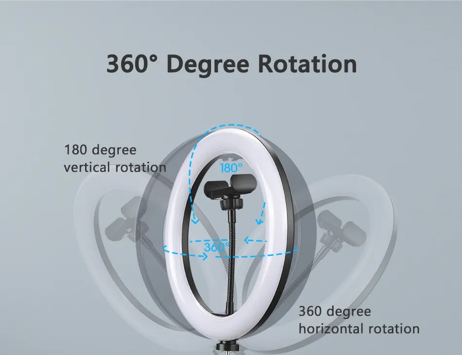 Picture of 10 inch Ring Light with 7 Feet Long 200cm Optional Tripod Stand, YouTube Facebook Live Video Tiktok Video Photography Fill Light Led Ring Lamp Ringlight for Video Recording Live Broadcast - ring light with stand