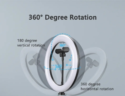 Picture of 10 inch Ring Light with 7 Feet Long 200cm Optional Tripod Stand, YouTube Facebook Live Video Tiktok Video Photography Fill Light Led Ring Lamp Ringlight for Video Recording Live Broadcast - ring light with stand