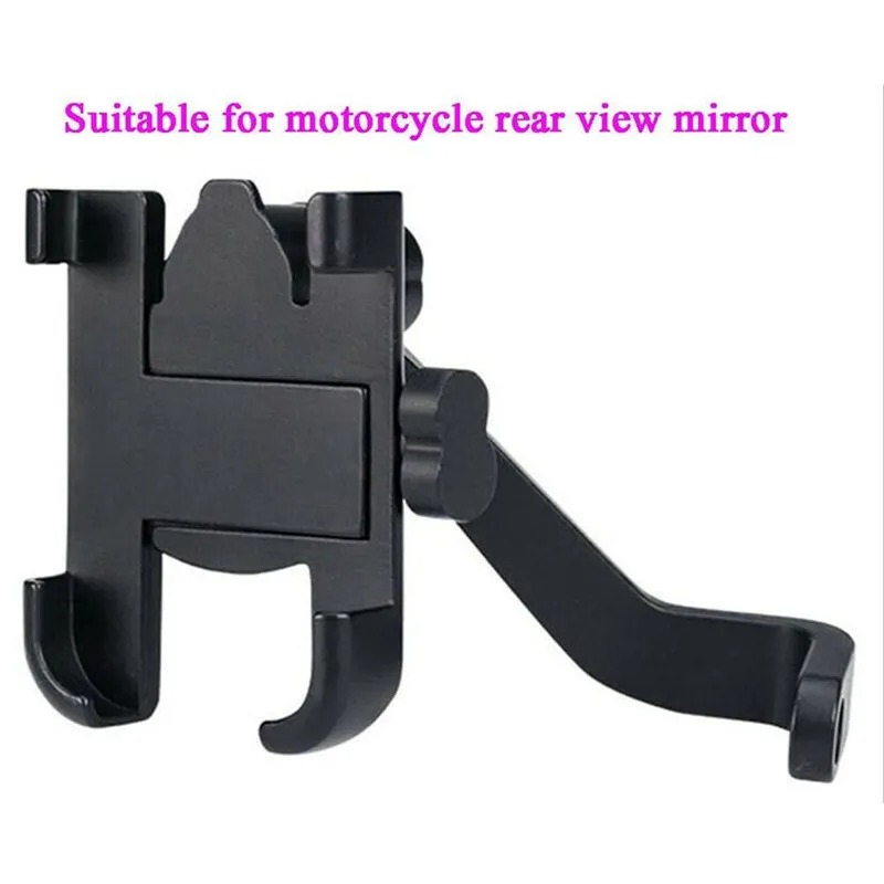 Picture of C2 Rearview Mirror Motorcycle Mobile Phone Bracket Mountain Bike Aluminum Aloe Mobile Phone Holder Easy to Use - bike phone holder