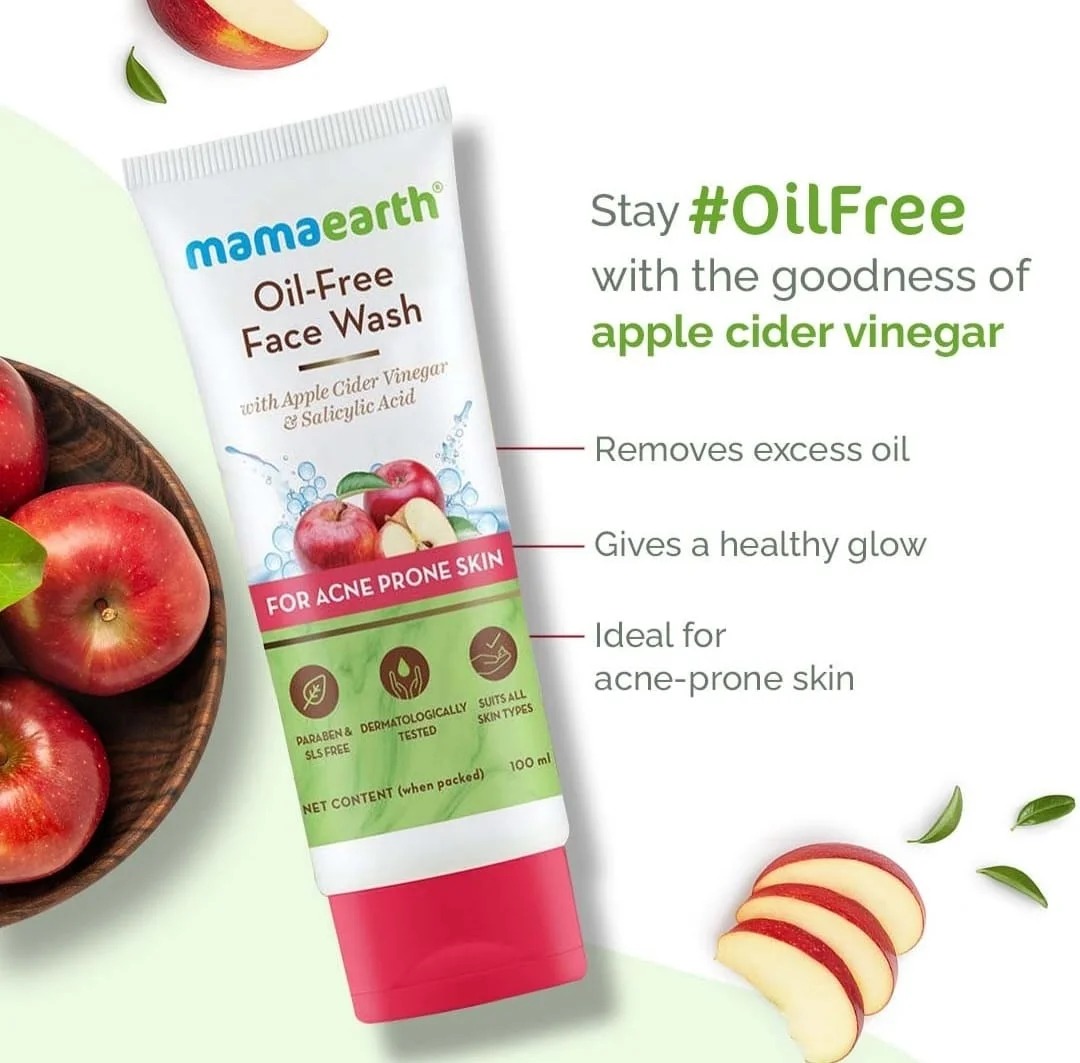Picture of Mamaearth Oil Free Face Wash For Oily Skin, With Apple Cider Vinegar & Salicylic Acid For Acne-Prone Skin 100 Ml