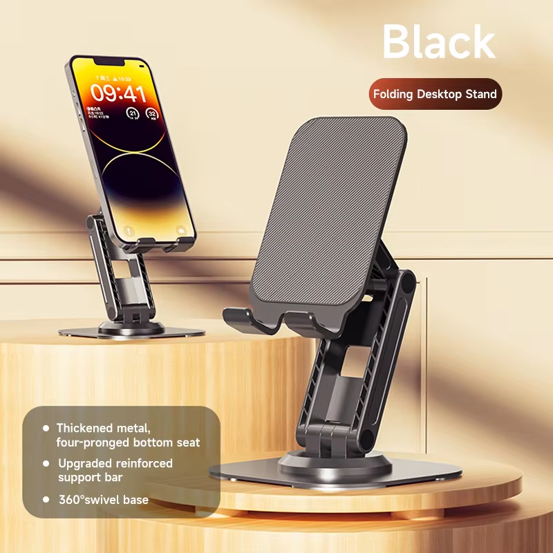 Picture of Foldable Metal Tablet Holder Mobile Phone Desktop Stand for iPad iPhone Samsung Desk Holder Adjustable Desk Smartphone Stand