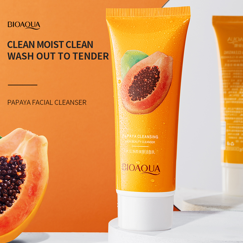 Picture of BIOAQUA Papaya Face Wash Deep Cleansing Mild Gently Brighten Foaming Papaya Whitening Facial Cleanser