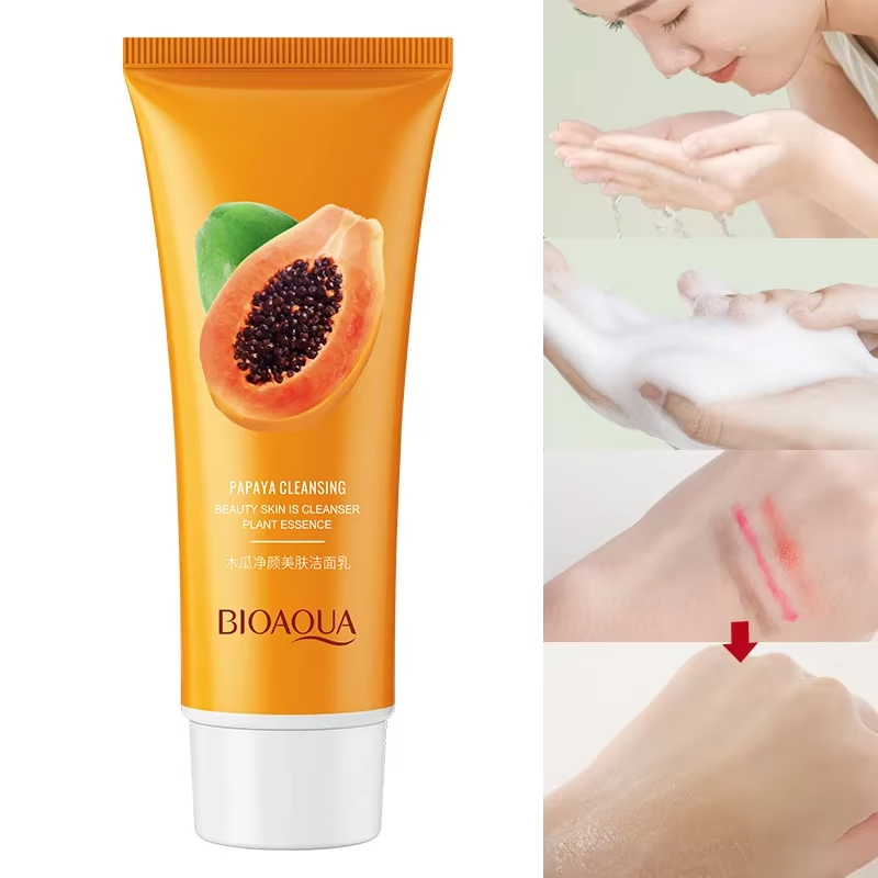 Picture of BIOAQUA Papaya Face Wash Deep Cleansing Mild Gently Brighten Foaming Papaya Whitening Facial Cleanser