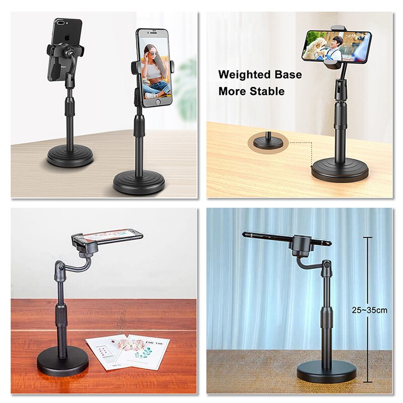 Picture of 1 Feet Long Height Adjustable Portable Tripod Stand for Live, Vloging, TikTok Video & Overhead video making & Art drawing - Tripod for Mobile Phone