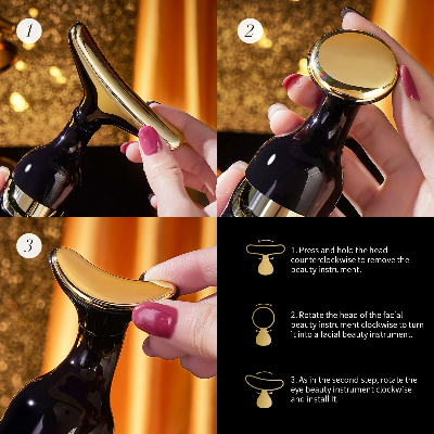Picture of 3 In 1 Face Massager Neck Facial Eye Massage Introducer Microcurrent Skin Tightening Rejuvenation Anti Aging Beauty Device