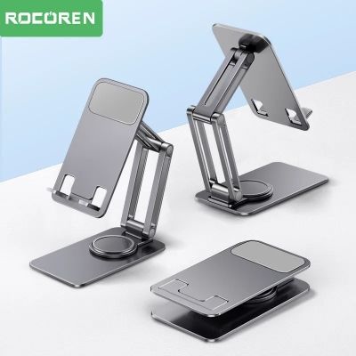 Picture of Full Aluminum Alloy Mobile Stand Holder 360 degrees Folding Aluminum Flat Phone support Super stylist Smart Phone Holder Stand