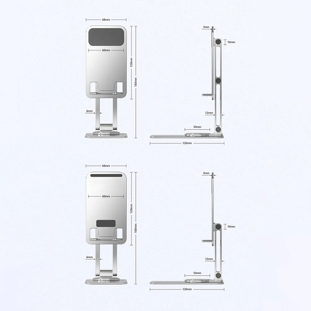 Picture of Full Aluminum Alloy Mobile Stand Holder 360 degrees Folding Aluminum Flat Phone support Super stylist Smart Phone Holder Stand