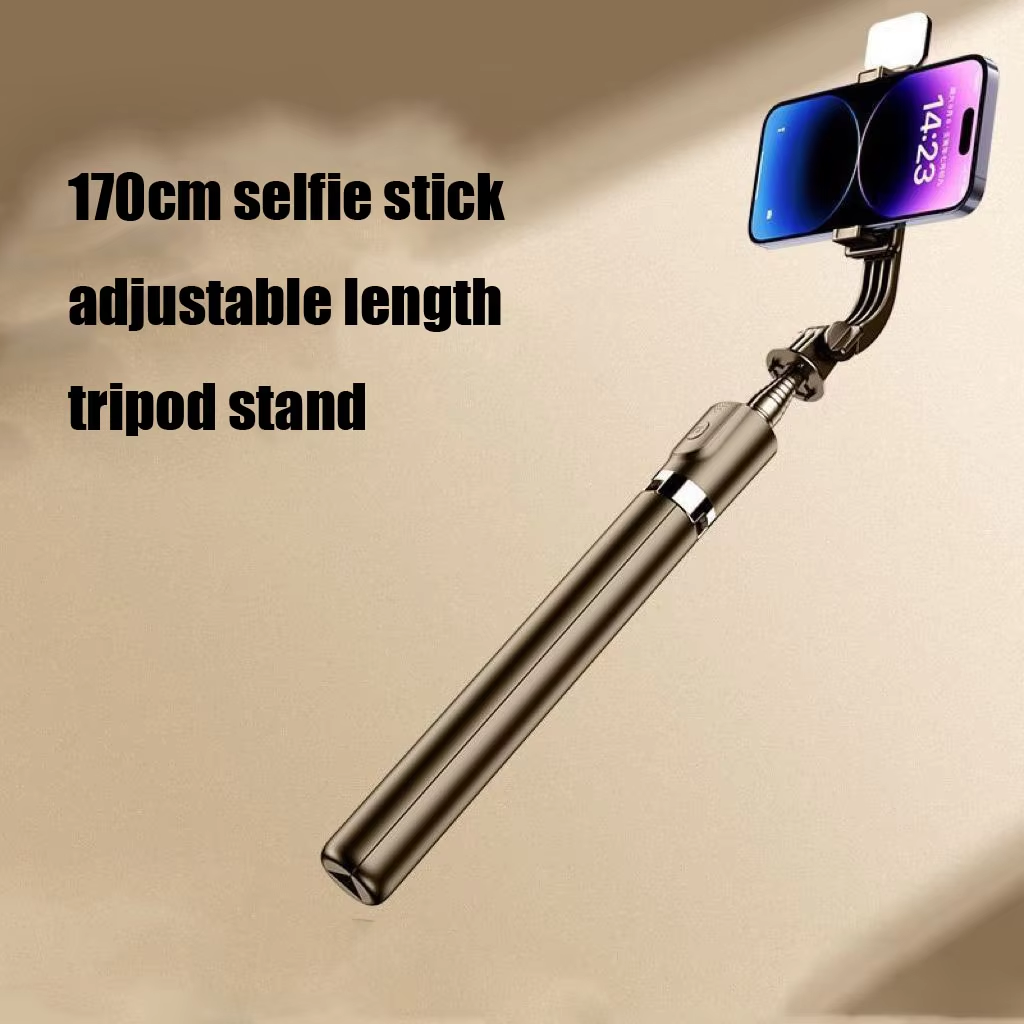 Picture of 5.7 Feet Long Wireless Bluetooth Tripod Selfie Stick Live Bracket Stand Holder Tripod Foldable with Felt Remote Shutter for Smartphones - Selfie Stick / Tripod
