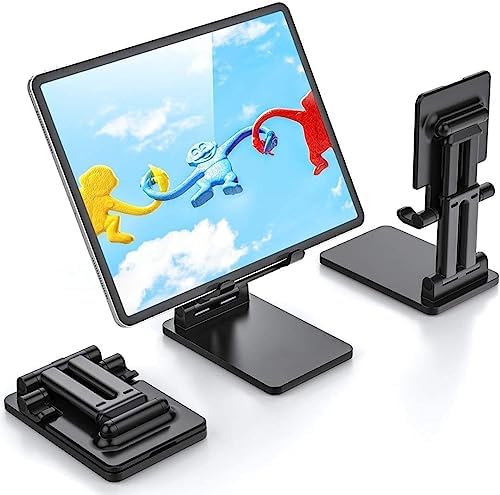 Picture of Double Tube Folding Stand Adjustable Desktop Tablet Mobile Phone Holder Stand for iPad iPhone Samsung Huawei Xiaomi Tablet Stand Holder