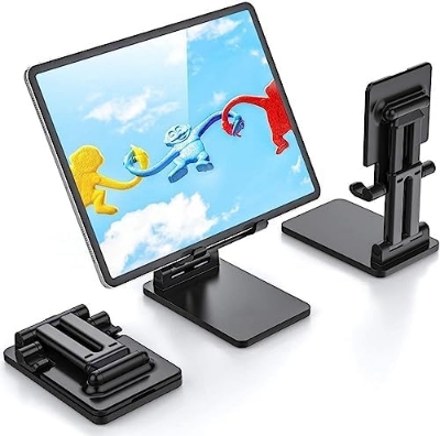 Picture of Double Tube Folding Stand Adjustable Desktop Tablet Mobile Phone Holder Stand for iPad iPhone Samsung Huawei Xiaomi Tablet Stand Holder