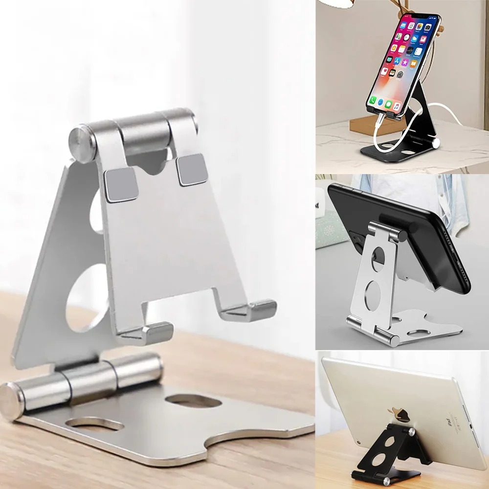 Picture of Aluminum Aloy Mobile Stand Adjustable Desktop Stand Holder Dock Compatible 4-13 Inch Tablet for IPad 7.9 9.7 10.5 11 Phone Holder