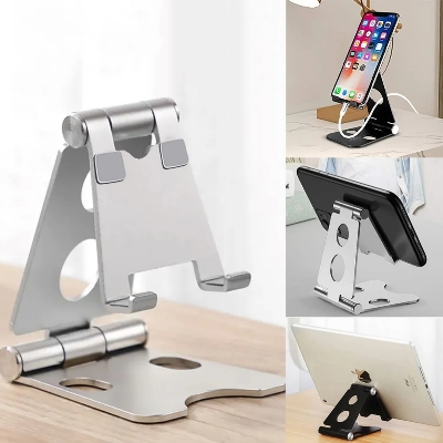 Picture of Aluminum Aloy Mobile Stand Adjustable Desktop Stand Holder Dock Compatible 4-13 Inch Tablet for IPad 7.9 9.7 10.5 11 Phone Holder