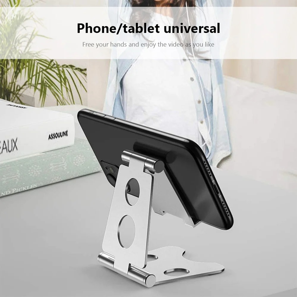 Picture of Aluminum Aloy Mobile Stand Adjustable Desktop Stand Holder Dock Compatible 4-13 Inch Tablet for IPad 7.9 9.7 10.5 11 Phone Holder