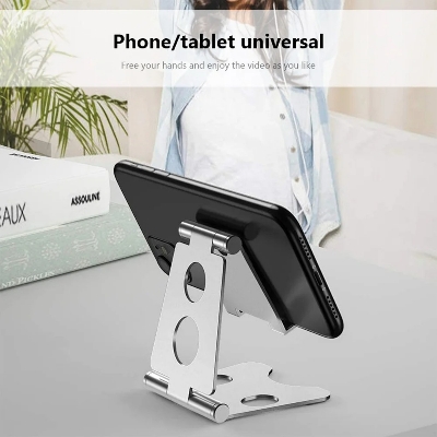 Picture of Aluminum Aloy Mobile Stand Adjustable Desktop Stand Holder Dock Compatible 4-13 Inch Tablet for IPad 7.9 9.7 10.5 11 Phone Holder