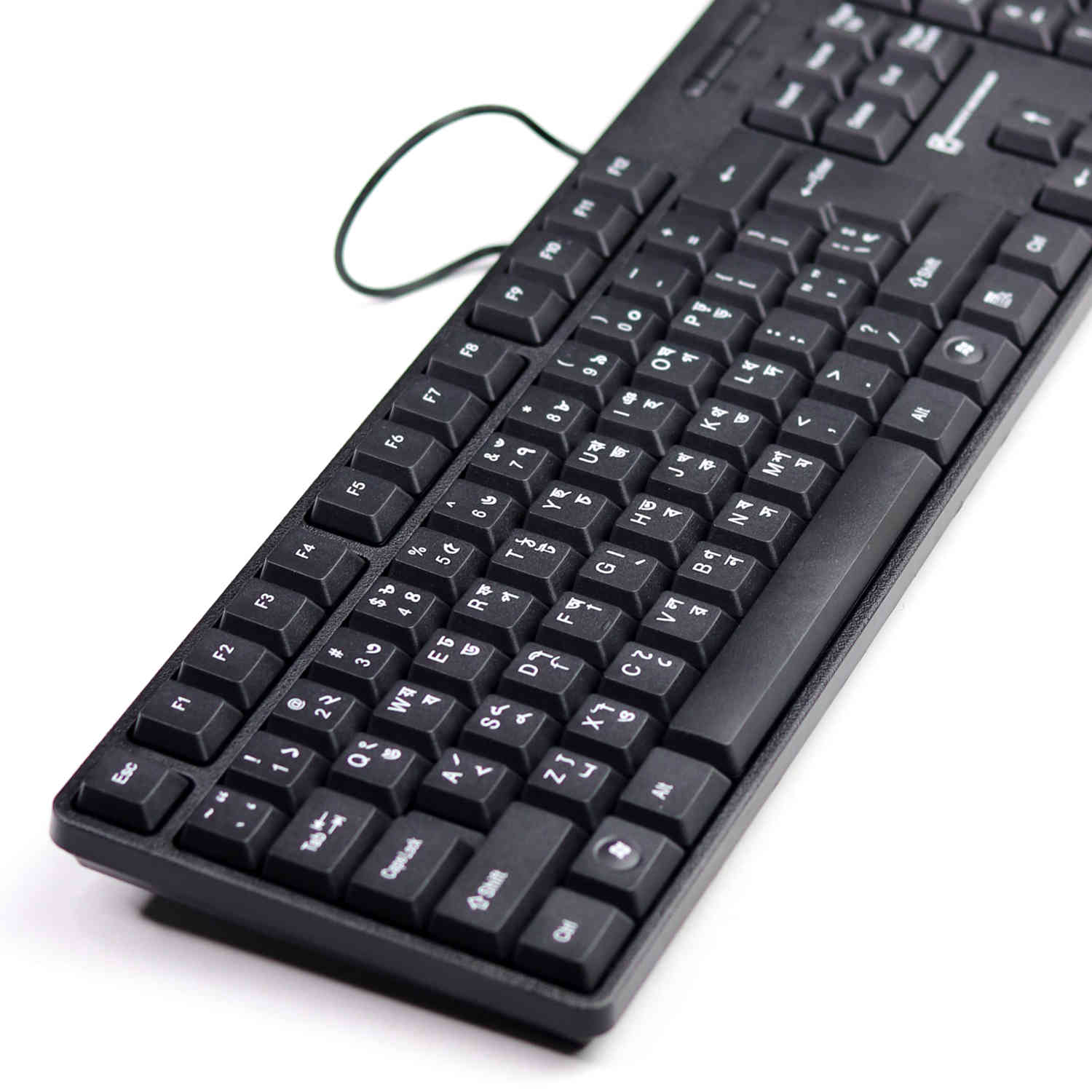 Picture of Universal USB Wired Keyboard with English Bangla and Alphabets – Compatible with PC, Laptop & Desktop Computers – Ergonomic Design for Office Work, Study & Gaming Use - by Cyber Mart