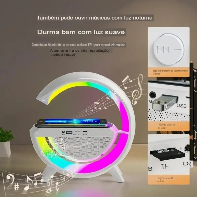 Picture of Smart Wireless Speakers With Smart Wireless Charging, Smart RGB Light, Sunrise Alarm Clock , Wake Up Light & Smart Night Light - Perfect For Smart Bedrooms!
