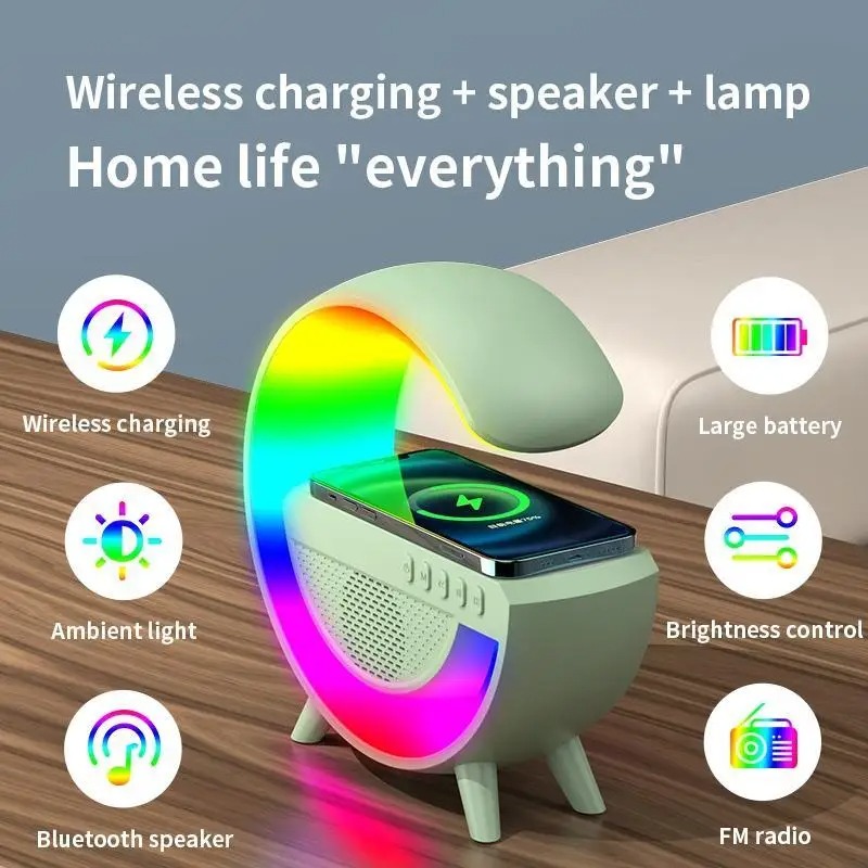 Picture of Smart Wireless Speakers With Smart Wireless Charging, Smart RGB Light, Sunrise Alarm Clock , Wake Up Light & Smart Night Light - Perfect For Smart Bedrooms!