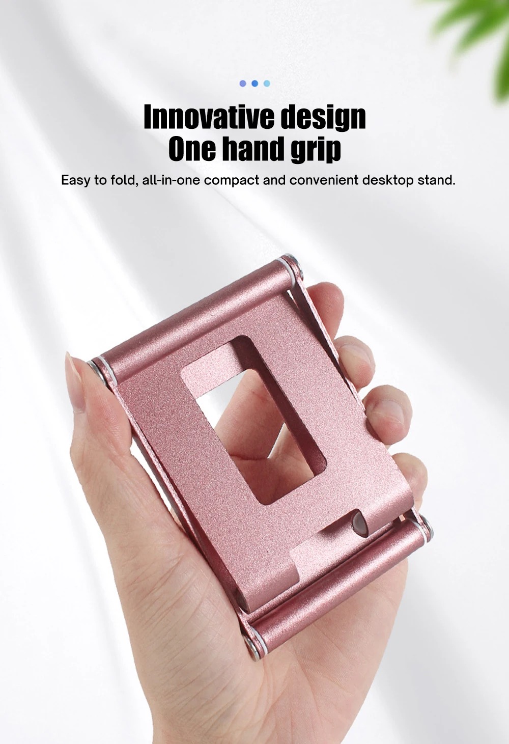 Picture of Aluminum Alloy Portable iPad Stand Compatible 4.7-11 Inch Adjustable Desktop Phone Tablet Stand For Smartphone & Tablet - Metal Phone Holder