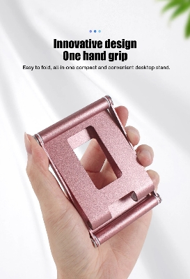 Picture of Aluminum Alloy Portable iPad Stand Compatible 4.7-11 Inch Adjustable Desktop Phone Tablet Stand For Smartphone & Tablet - Metal Phone Holder