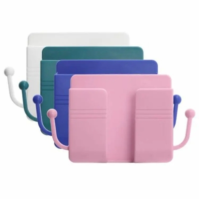 Picture of 1pcs Multifunctional Wall Mounted Organizer Holder Storage Box Remote Holder Mobile Phone Charging Holder Box - Wall Shelf