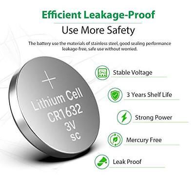 Picture of CR1632 Lithium Battery Button 3V Cell Coin Battery for Selfie Stick Remote, Car Key, Various Remote, Watch, Toys, Motherboard