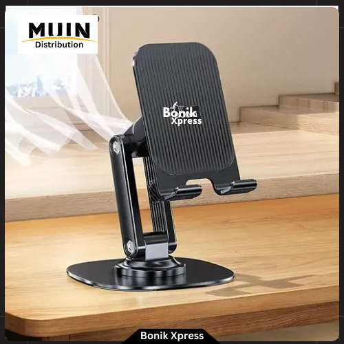 Picture of 360° Rotatable Adjustable Folding Desktop Phone & Tablet Holder Metal Base Smartphone Stand (Black & Yellow) - new mobile stand