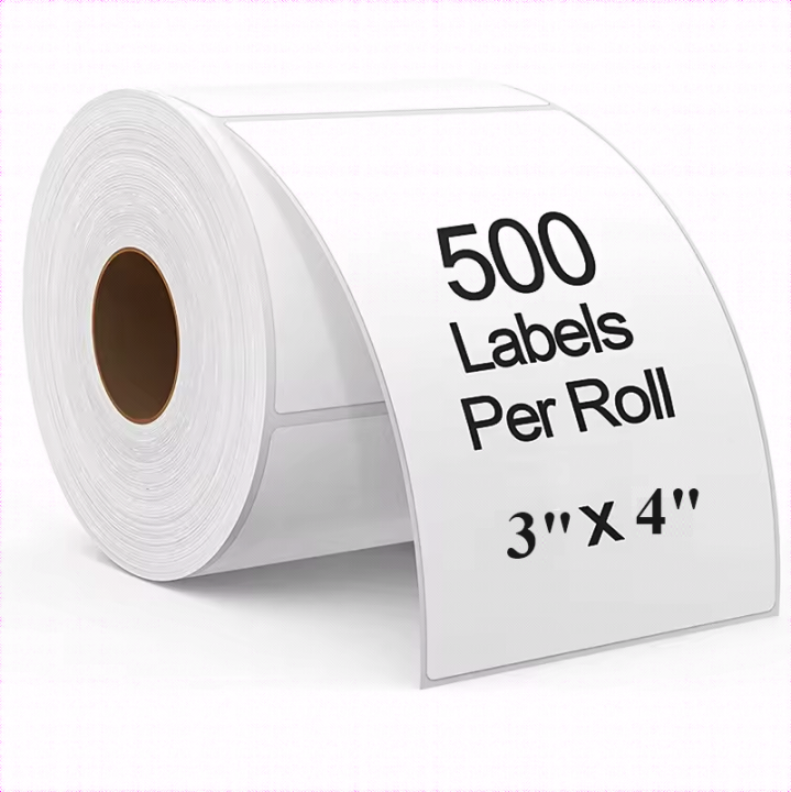 Picture of 1 Roll, 75mm x 100mm, 3Inch X 4 Inch, Shipping Label Sticker, Direct Thermal Label Sticker, DT Paper - 1 Roll/500 Pcs