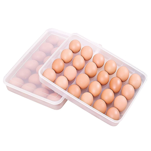 Picture of 24-Grid Single Layer Egg Storage Container with Lid | Refrigerator Organizer - Egg Box by Cyber Mart