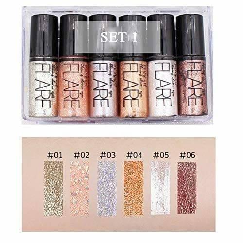 Picture of 6pcs/set Waterproof Glitter Eyeliner Liquid Shiny Eyeshadow Brighten Eyeshadow Diamond Pearlescent Eyemakeup Longlasting Shimmer Glitter Eyeshadow