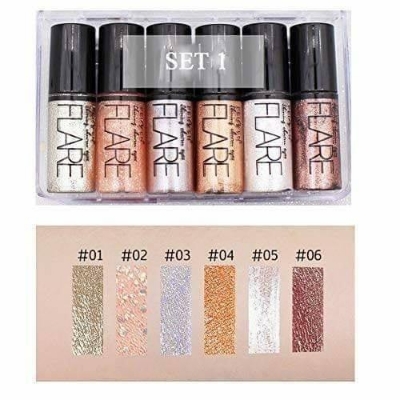 Picture of 6pcs/set Waterproof Glitter Eyeliner Liquid Shiny Eyeshadow Brighten Eyeshadow Diamond Pearlescent Eyemakeup Longlasting Shimmer Glitter Eyeshadow