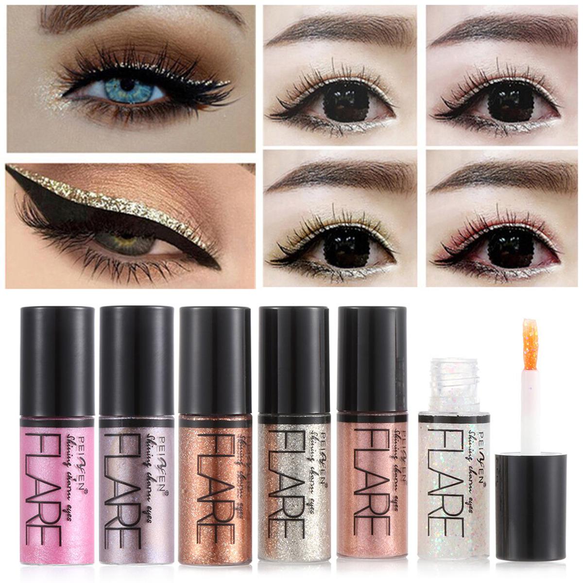 Picture of 6pcs/set Waterproof Glitter Eyeliner Liquid Shiny Eyeshadow Brighten Eyeshadow Diamond Pearlescent Eyemakeup Longlasting Shimmer Glitter Eyeshadow