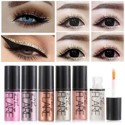 Picture of 6pcs/set Waterproof Glitter Eyeliner Liquid Shiny Eyeshadow Brighten Eyeshadow Diamond Pearlescent Eyemakeup Longlasting Shimmer Glitter Eyeshadow