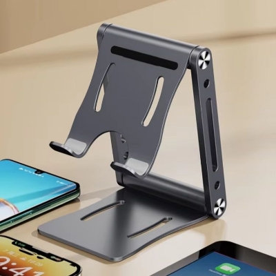 Picture of Z6 Premium Full Metal Phone & Tablet Stand – Heavy Duty Non-Slip Adjustable Holder for Desk, Office & Home Use - Premium Mobile stand Holder by Cyber Mart