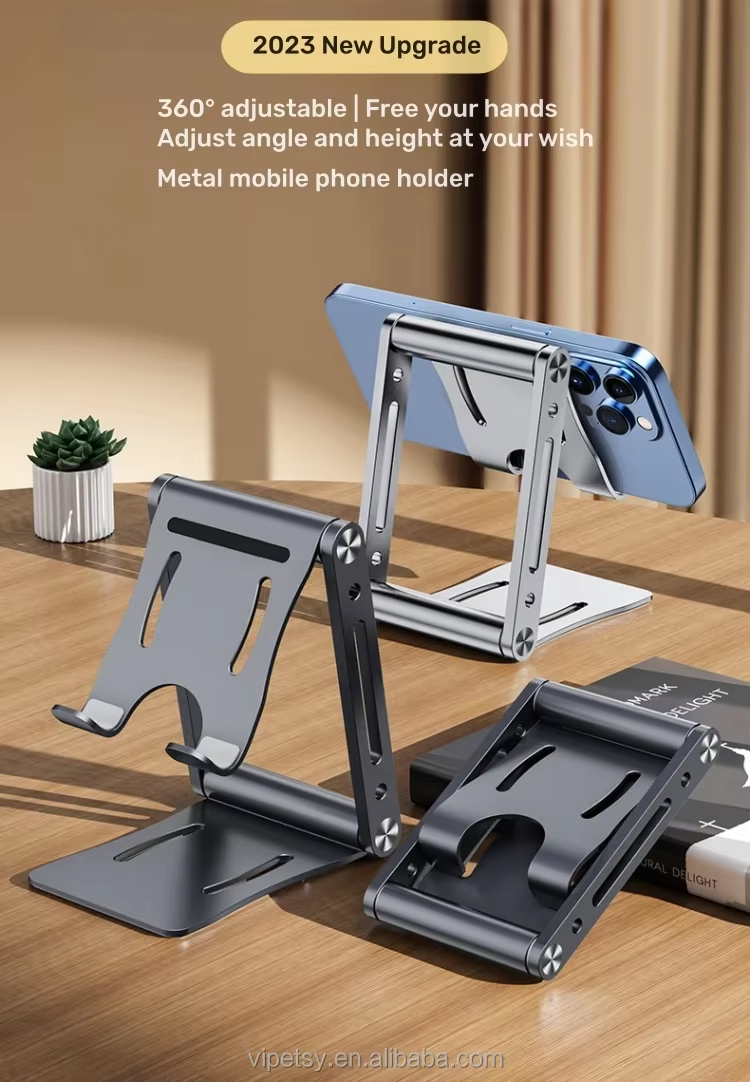 Picture of Z6 Premium Full Metal Phone & Tablet Stand – Heavy Duty Non-Slip Adjustable Holder for Desk, Office & Home Use - Premium Mobile stand Holder by Cyber Mart
