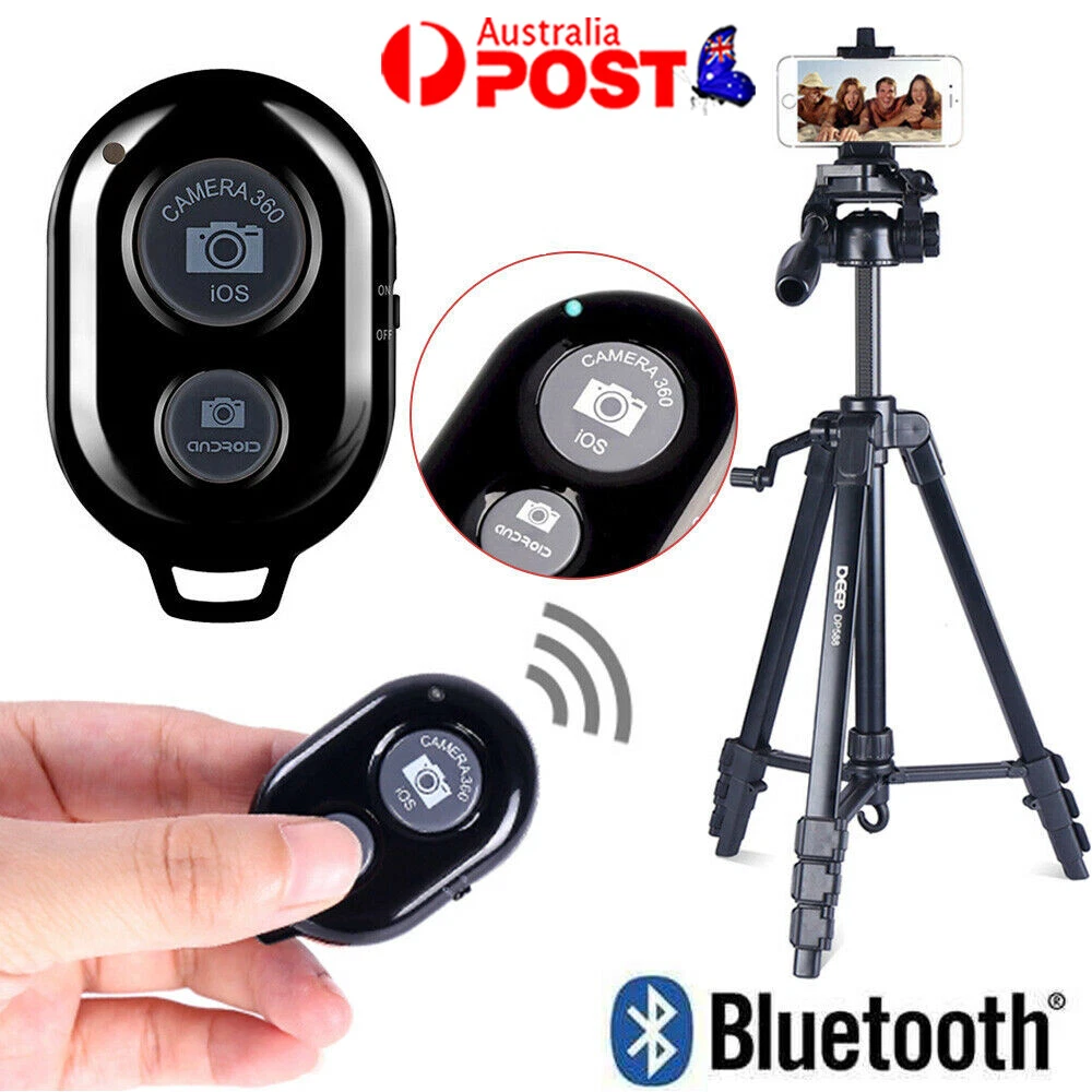Picture of Wireless Bluetooth Remote Control Camera Shutter for iPhone iPad Android Phones - Tripod Phone Camera Controller Remote